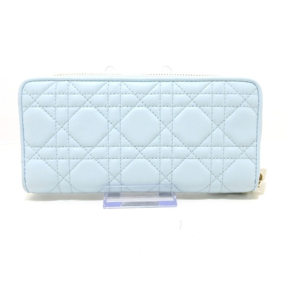 Dior Cannage Long Wallet Stitch Blue Light - Picture 1 of 9